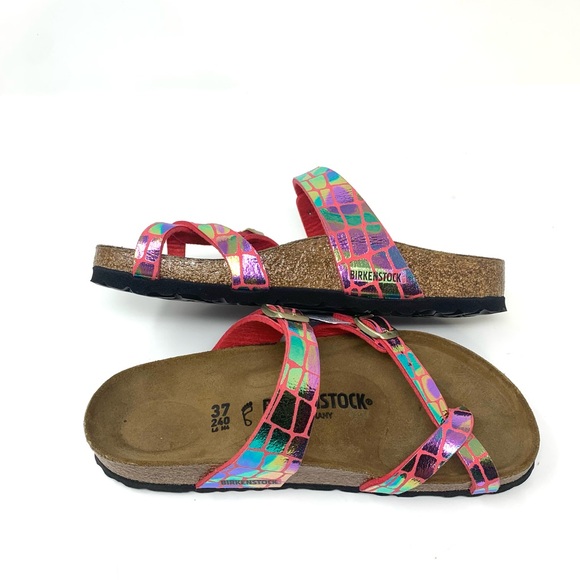 Birkenstock Mayari Gator Gleam Raspberry Sandals, 37 - Picture 11 of 14